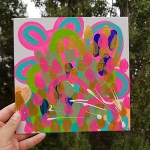 🆕️Desert Dreaming Abstract Original Painting Rainbow Maximalism Vibrant Color